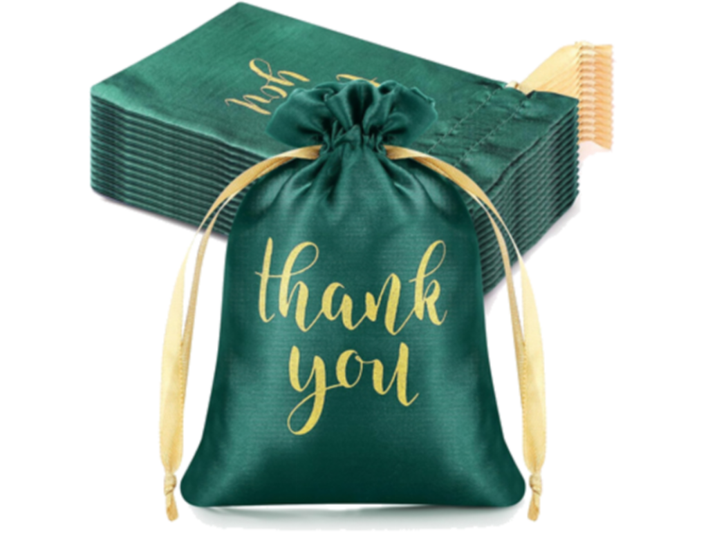 personalized satin drawstring bags
