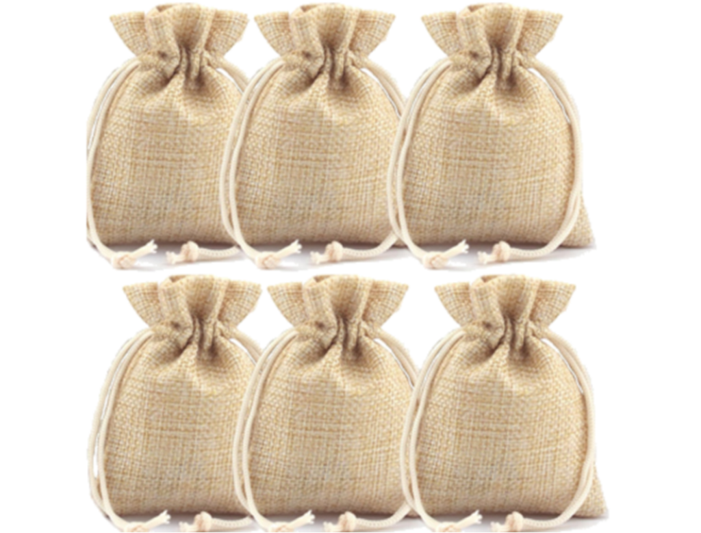 burlap drawstring bags
