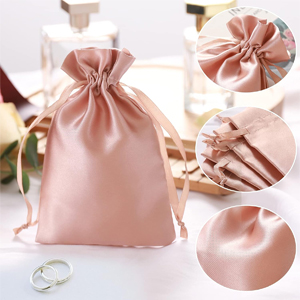 black satin drawstring bag