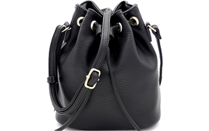 leather drawstring bag