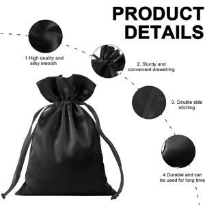 pink satin drawstring bag