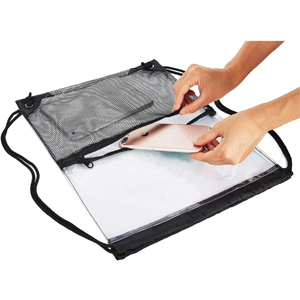 clear drawstring bags