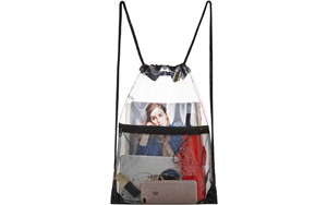 clear drawstring bags