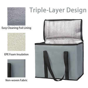 insulated grocery bag with zipper