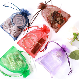 small satin drawstring bags