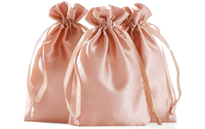 black satin drawstring bag