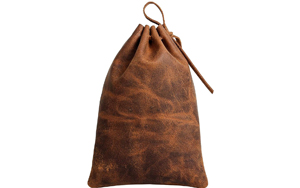 leather drawstring bag