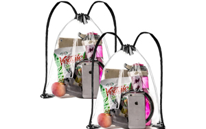 clear drawstring bags