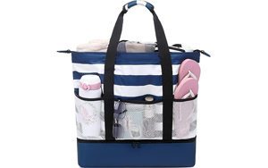 beach bag with insulated cooler