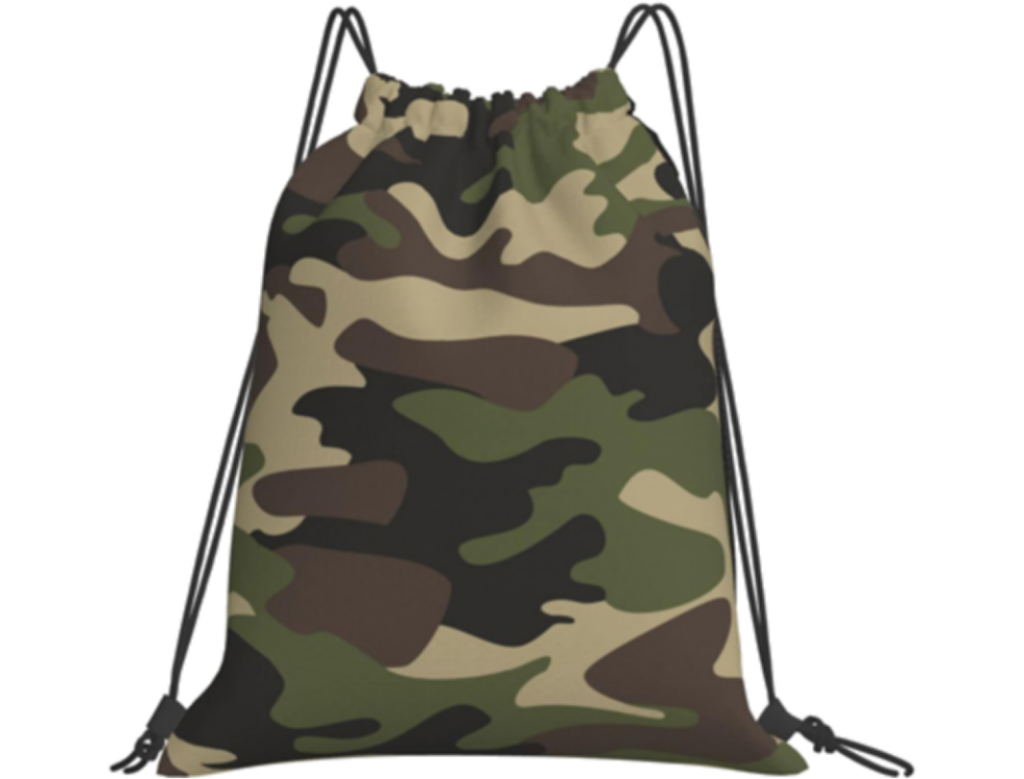 black drawstring backpack