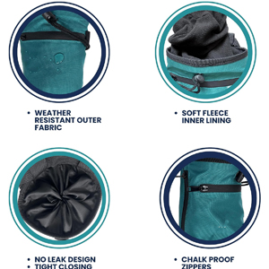 rock climbing chalk bag with chalk