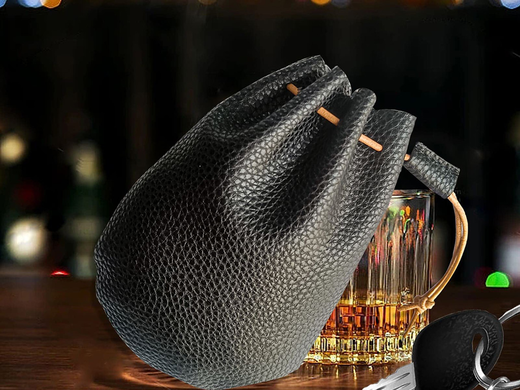 Leather Drawstring Bag